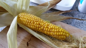 Sweetcorn cooked in the husk
